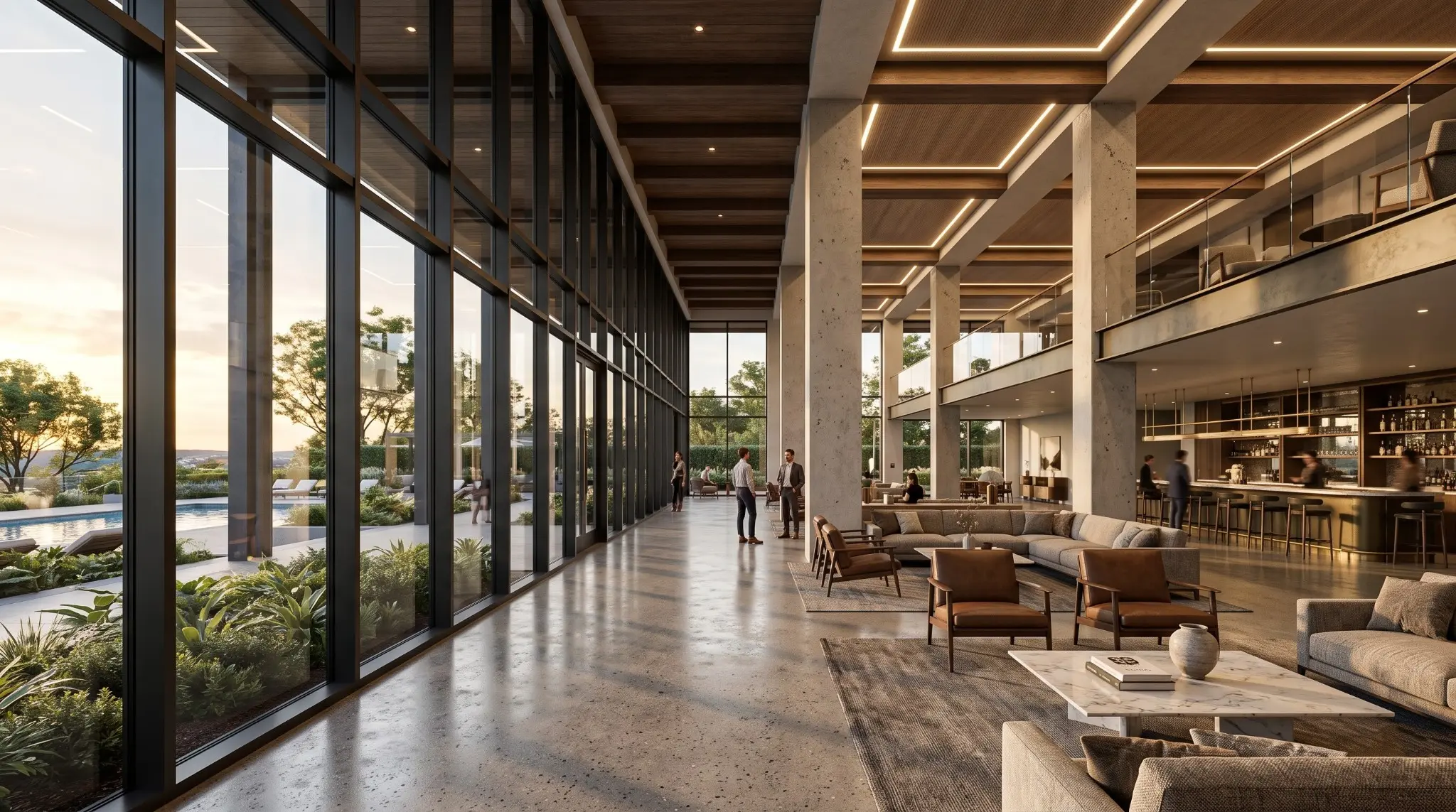 Daylight clubhouse gallery architectural visualization by DigiPix Studio
